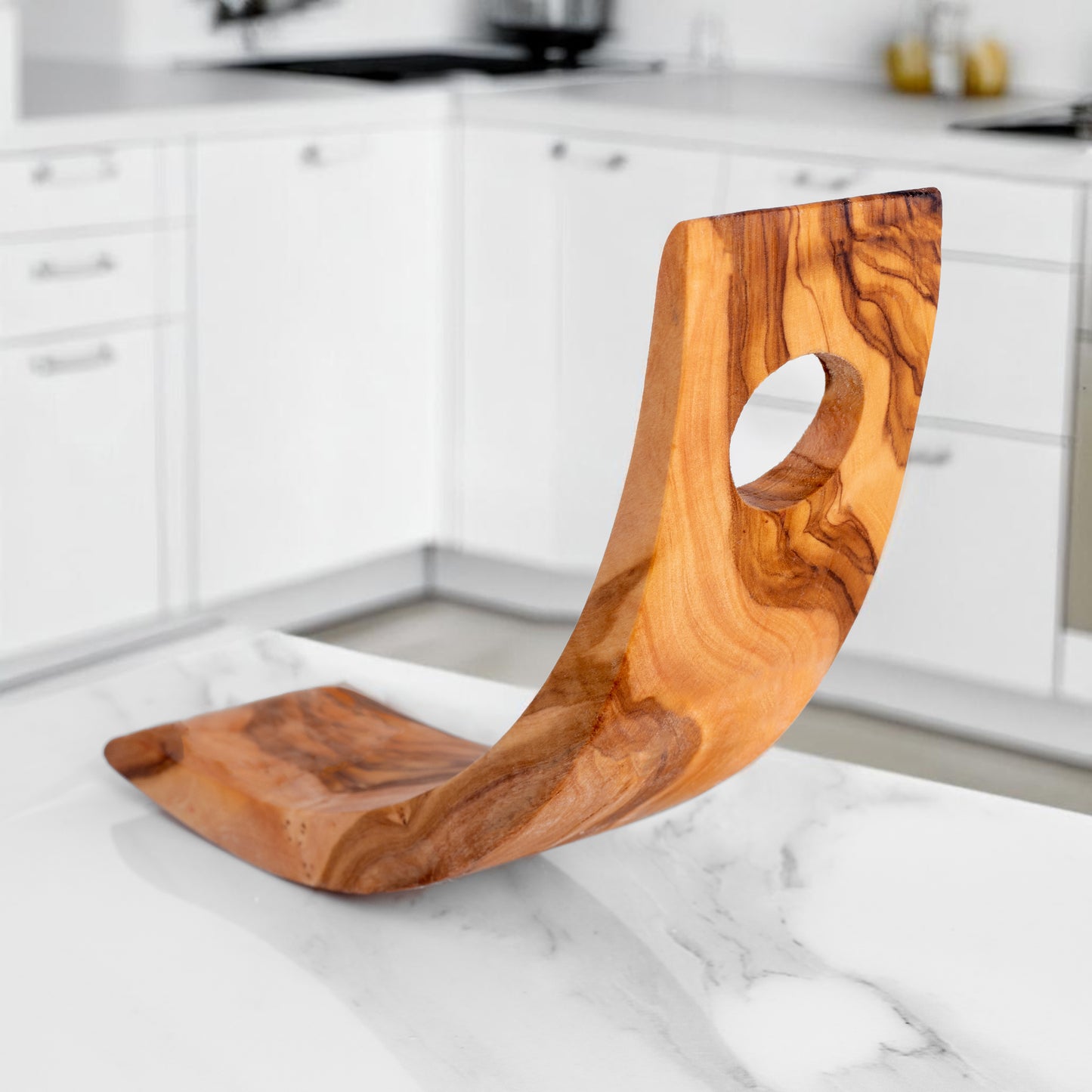 Porte-bouteille en bois d'olivier fait main | Disponible en deux modèles