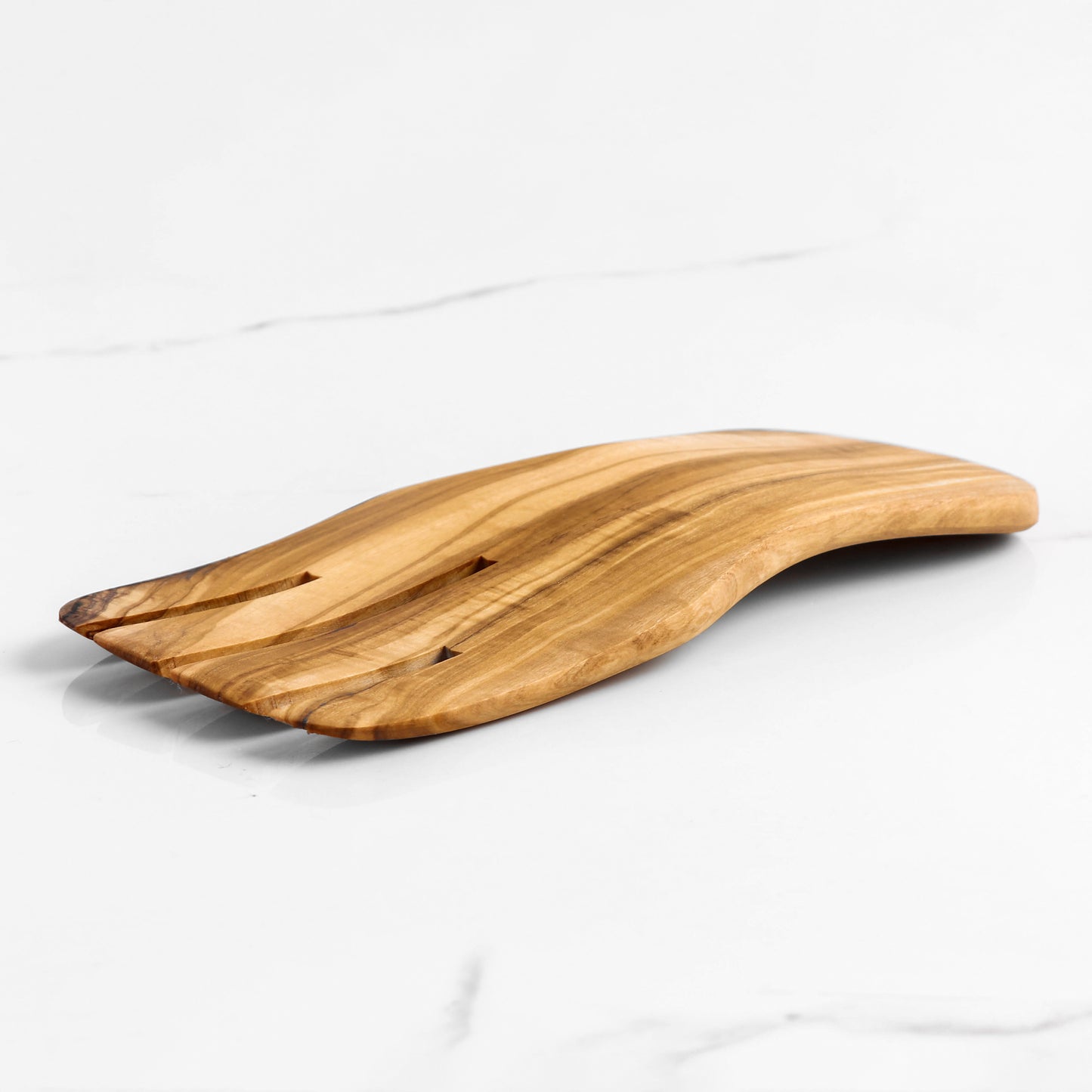 Aiguilles à salade en bois d'olivier faites à la main – Ensemble de service 2 pièces
