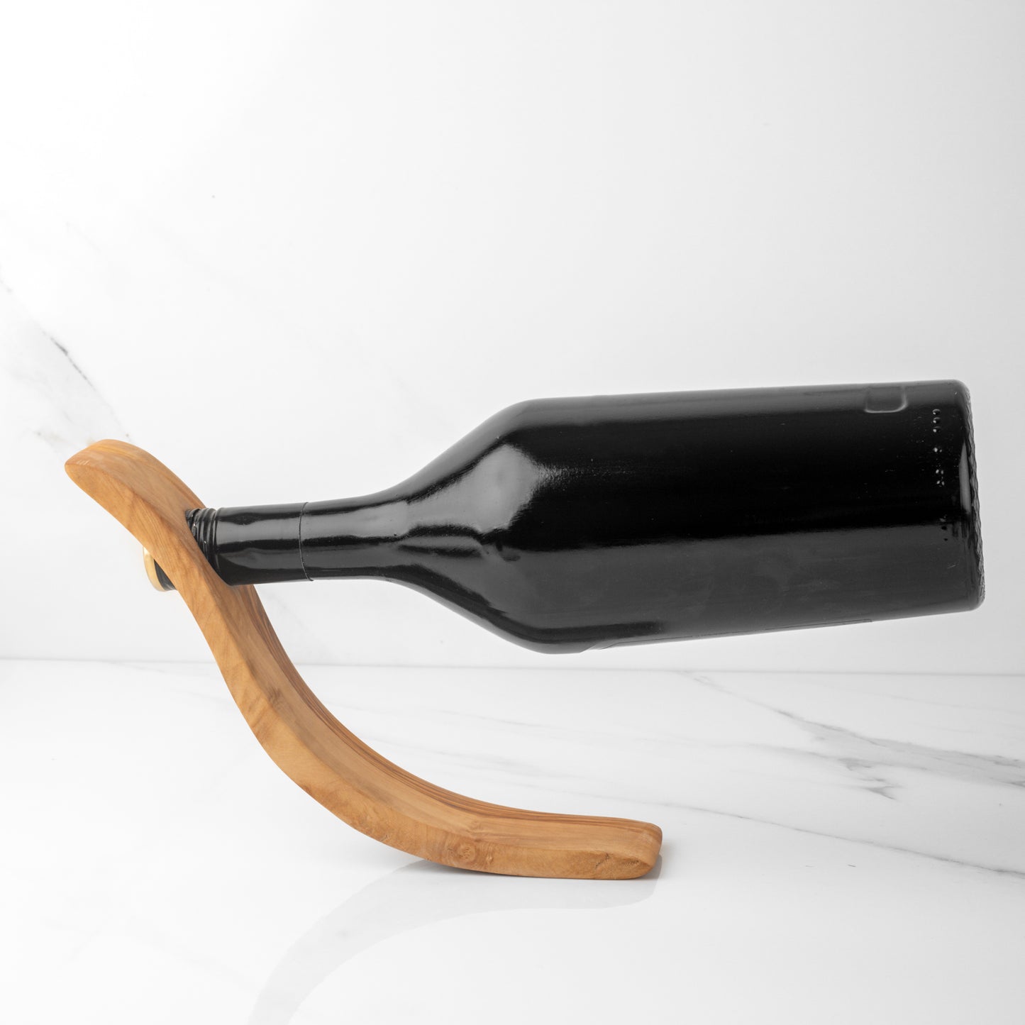 Porte-bouteille en bois d'olivier fait main | Disponible en deux modèles