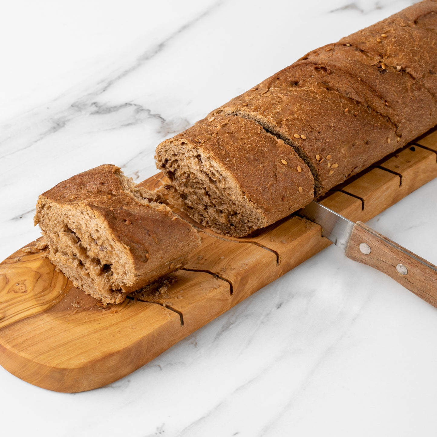 Planche à pain en bois d'olivier faite main | Plat de service rustique