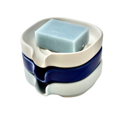 Porte-savon en porcelaine auto-drainant