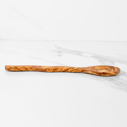 Cuillère de cuisine en bois d'olivier, manche courbé fait main, 30 cm (11,8")