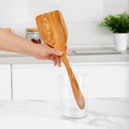 Cuillère pelle en bois d'olivier estonien faite à la main 40 cm (15,75")