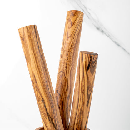 Rouleau à pâtisserie français en bois d'olivier fait main | Disponible en trois tailles