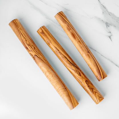 Rouleau à pâtisserie français en bois d'olivier fait main | Disponible en trois tailles