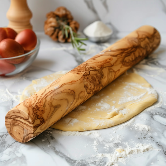 Rouleau à pâtisserie français en bois d'olivier fait main | Disponible en trois tailles