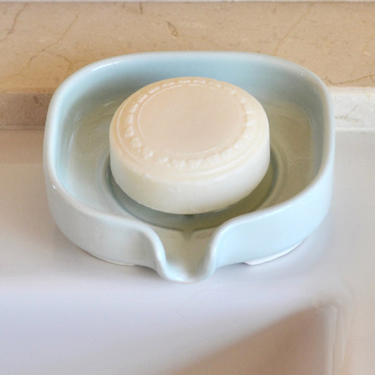 Porte-savon en porcelaine auto-drainant