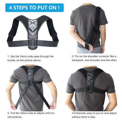 Back Sense™ – Correcteur de posture unisexe réglable pour le soutien du dos et des épaules